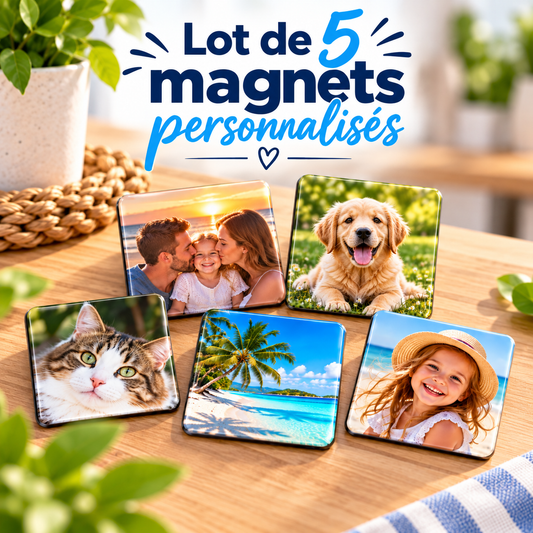 Lot de 5 magnets personnalisés