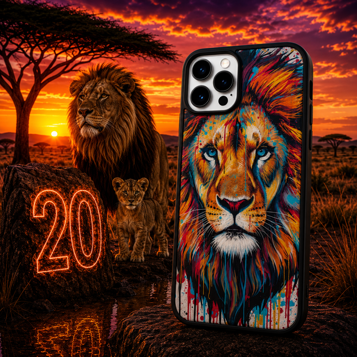 Coques Lion Pop Art