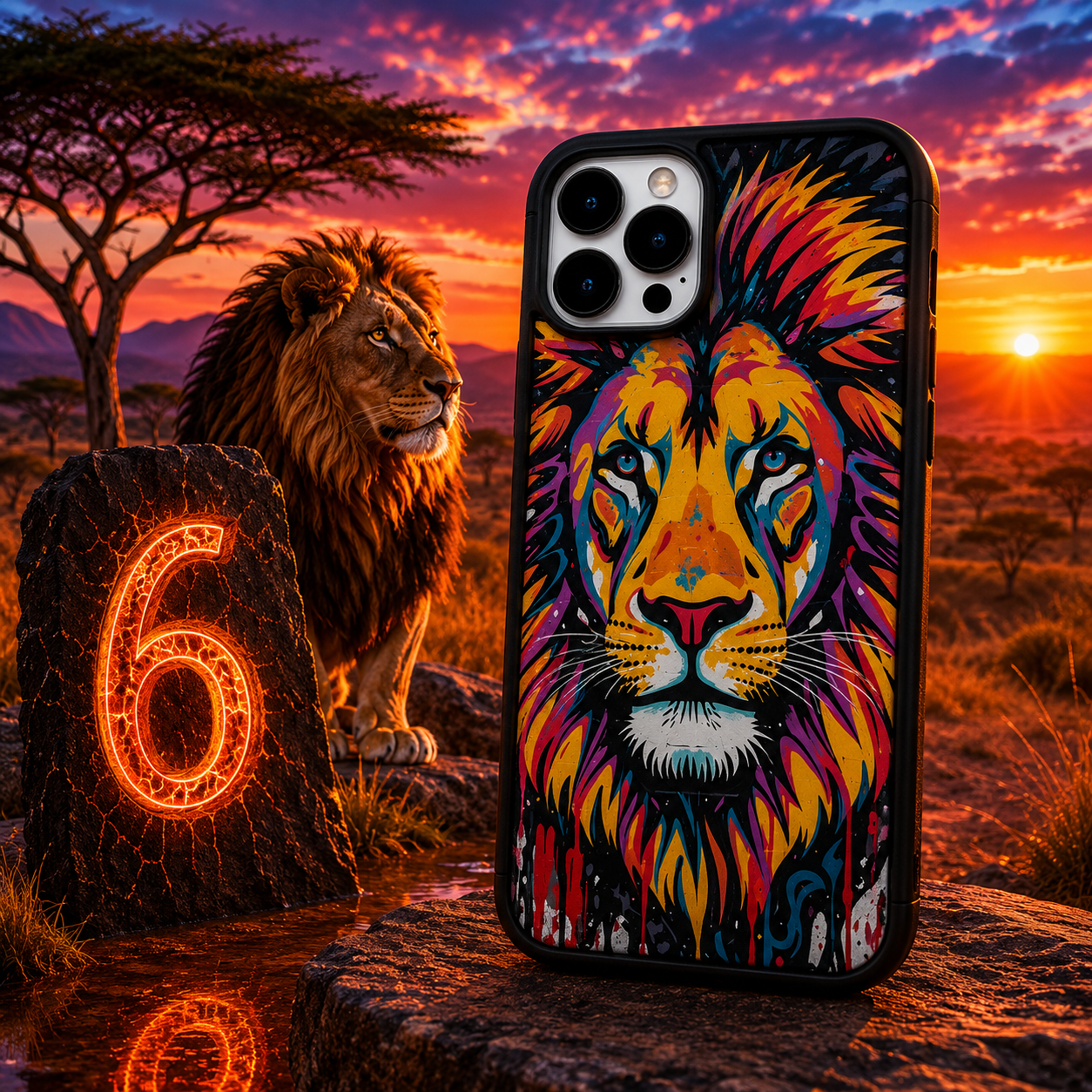 Coques Lion Pop Art