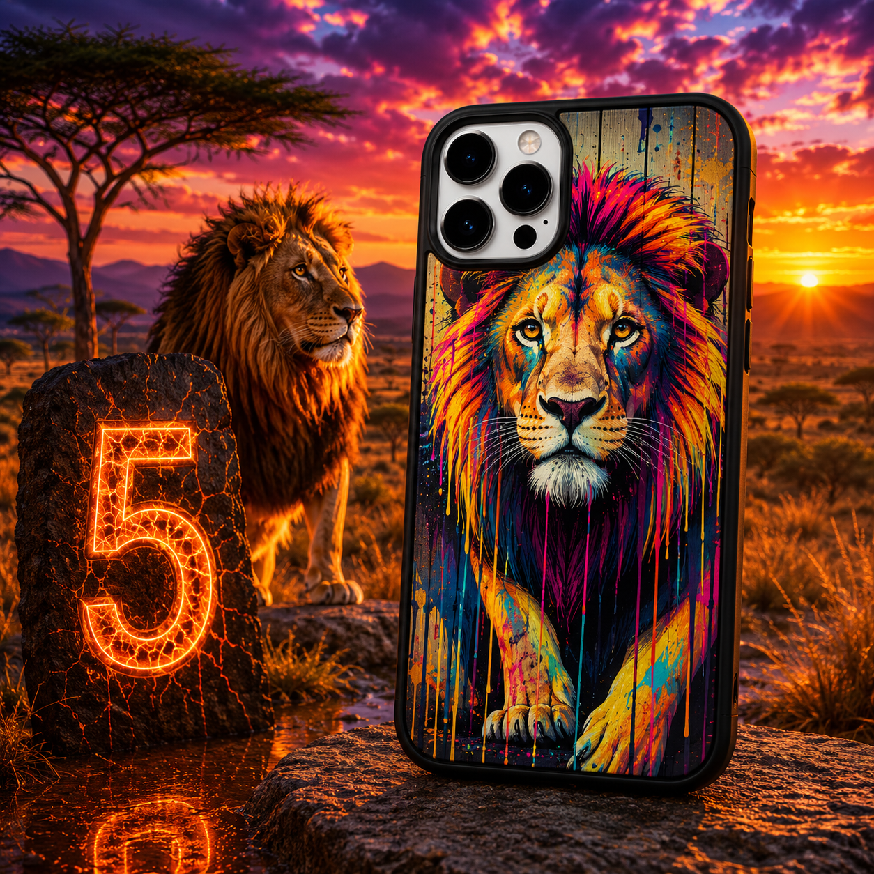 Coques Lion Pop Art