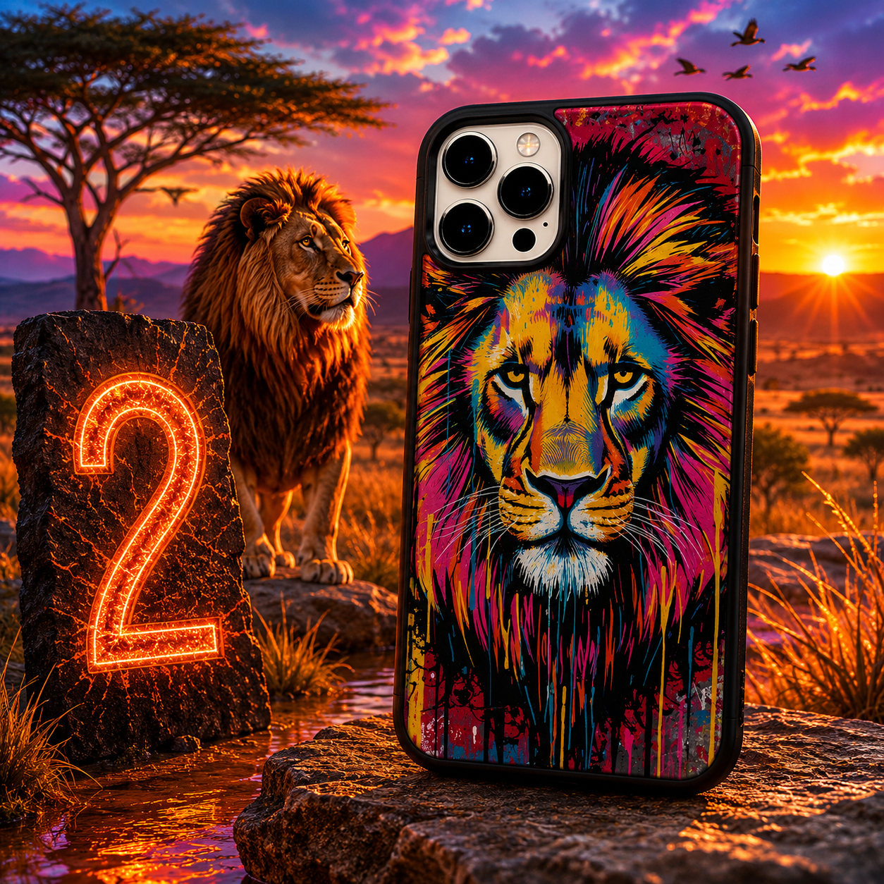 Coques Lion Pop Art