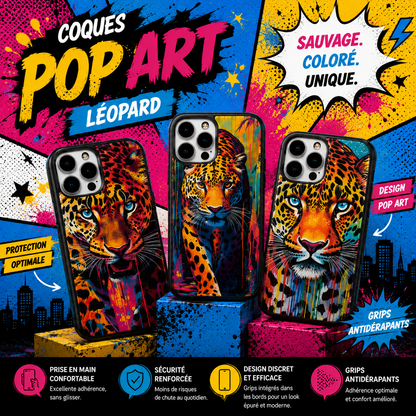 Coques Léopard Pop Art