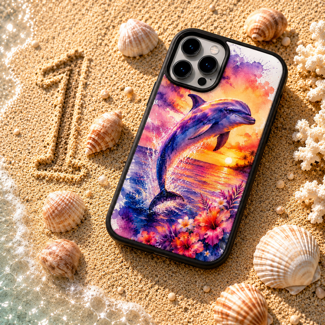 Coques de téléphone Dauphin Aquarelle