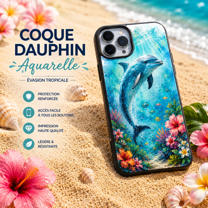 Coques de téléphone Dauphin Aquarelle