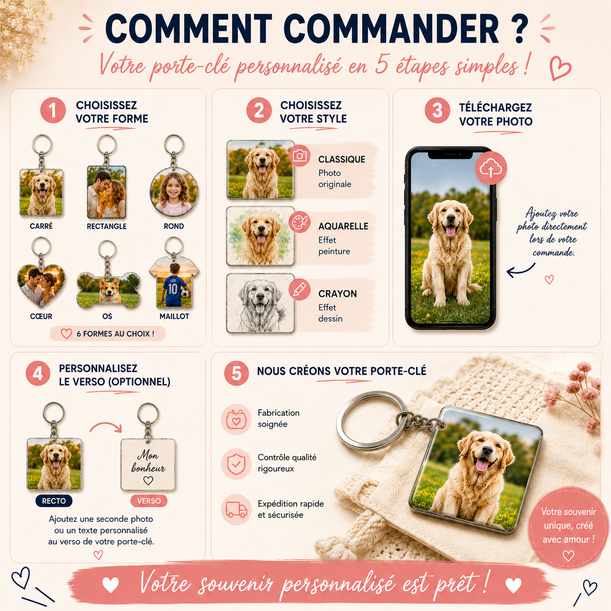Porte-clé personnalisé avec votre photo