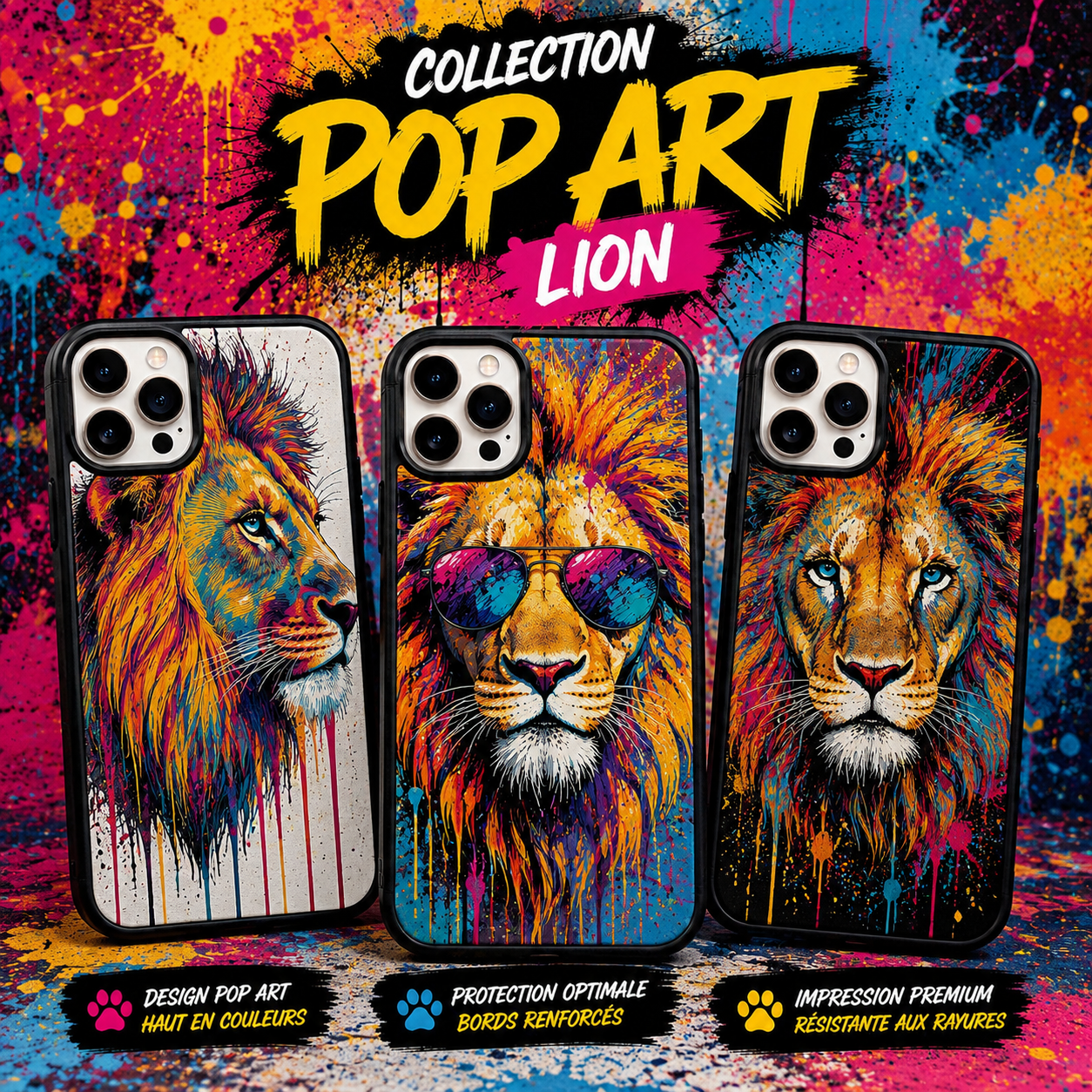Coques Lion Pop Art