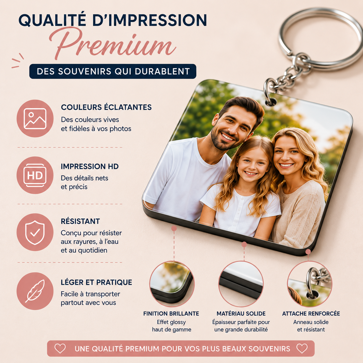 Porte-clé personnalisé avec votre photo
