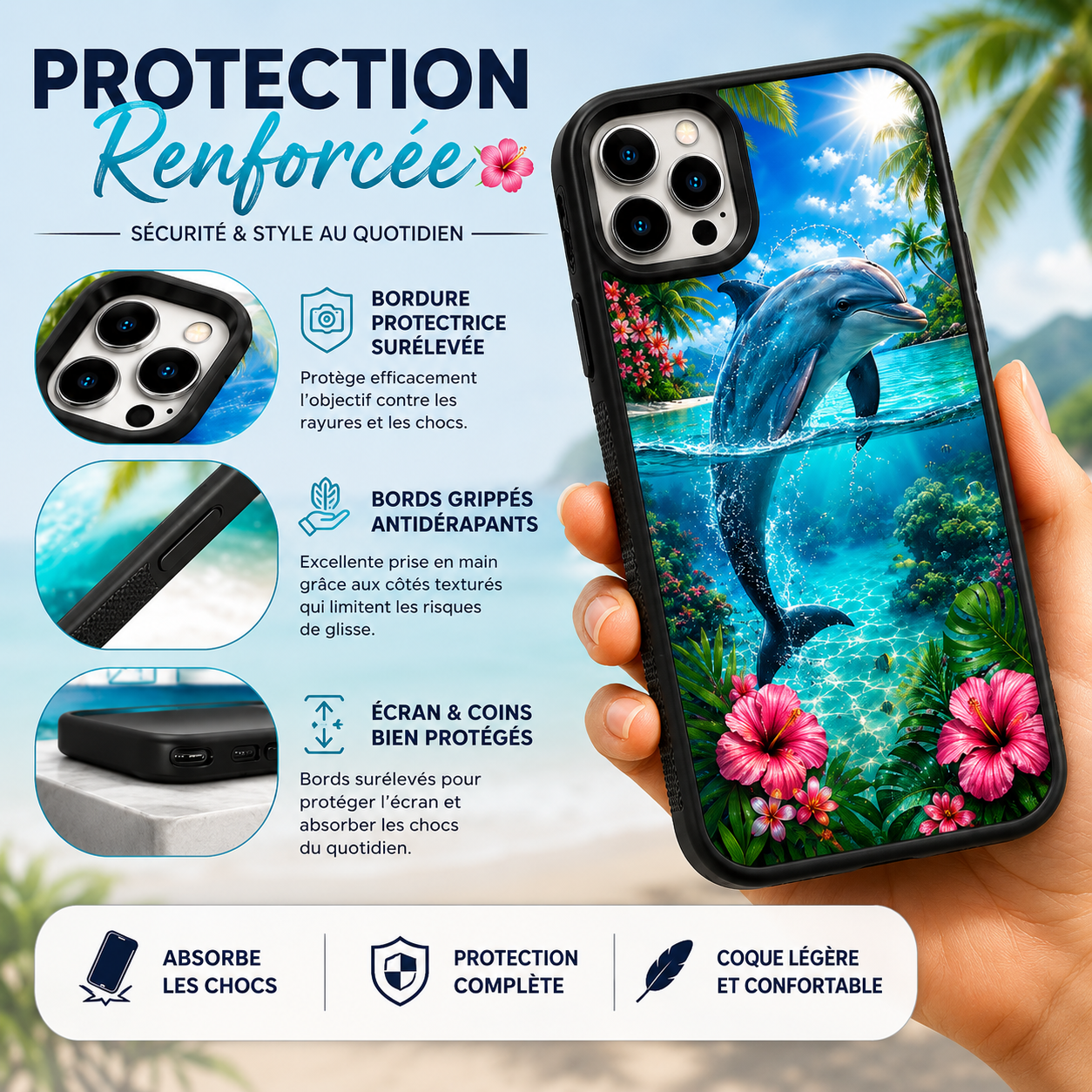 Coques de Téléphone Dauphin Tropical