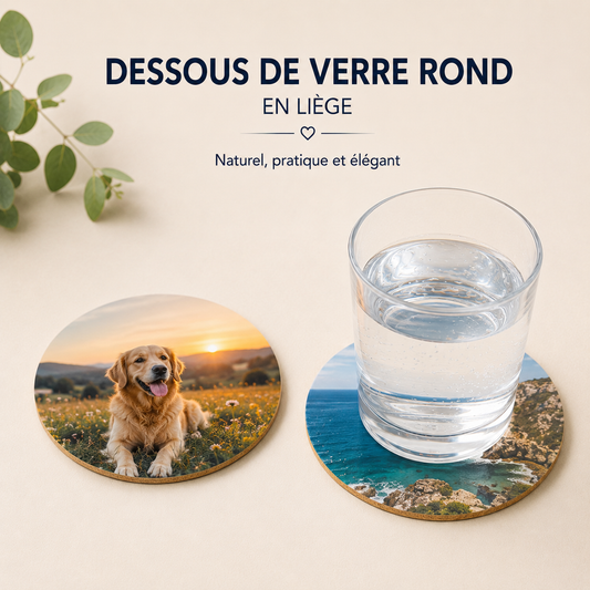 Lot de 4 dessous de verre personnalisés avec vos photos