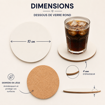 Lot de 4 dessous de verre personnalisés avec vos photos