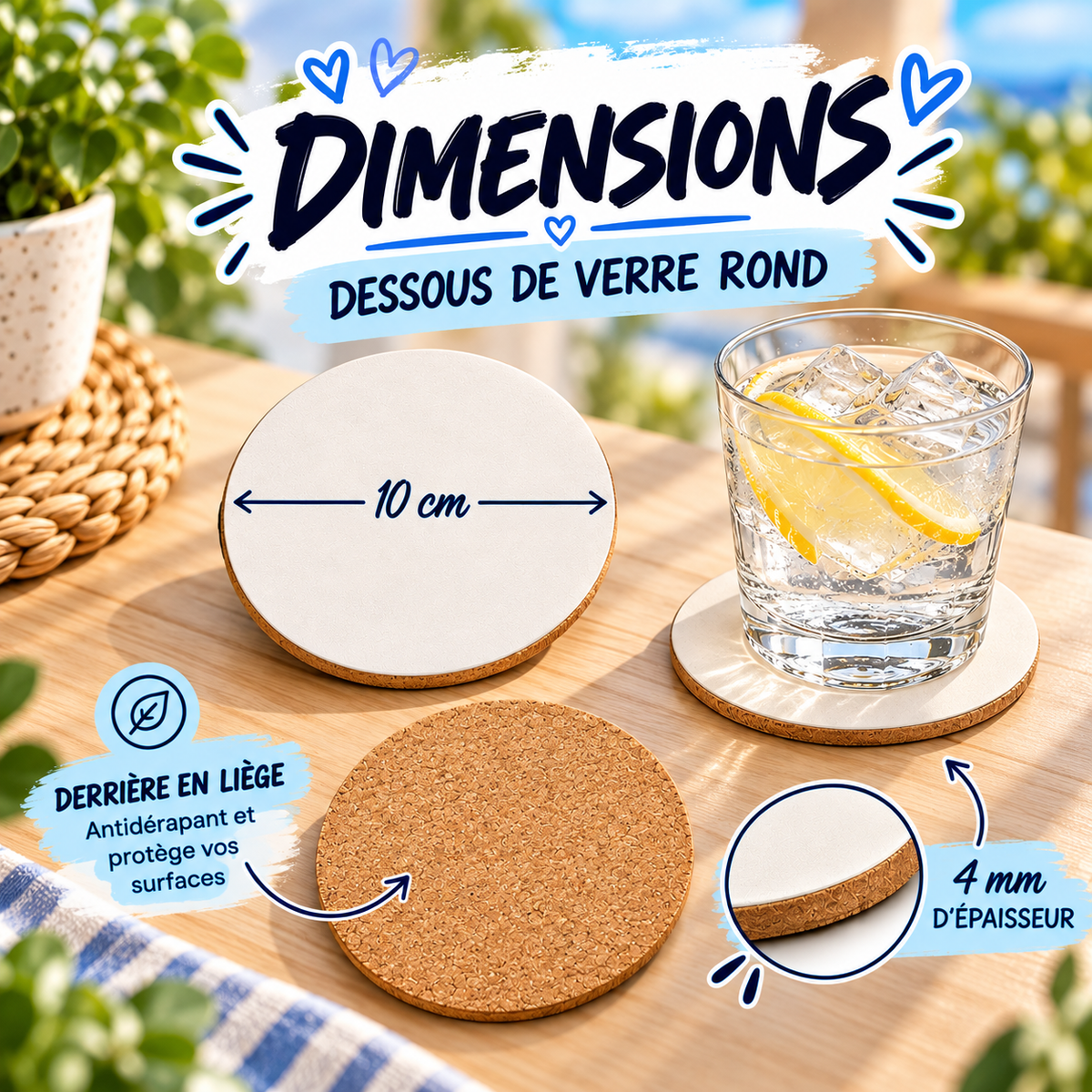 À toi de créer – Lot de 4 dessous de verre
