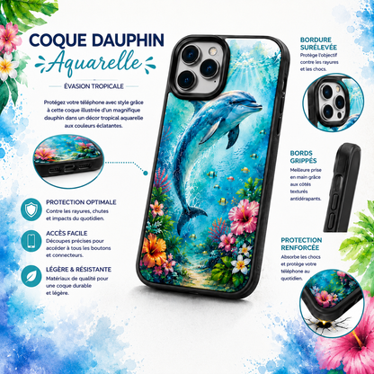 Coques de téléphone Dauphin Aquarelle