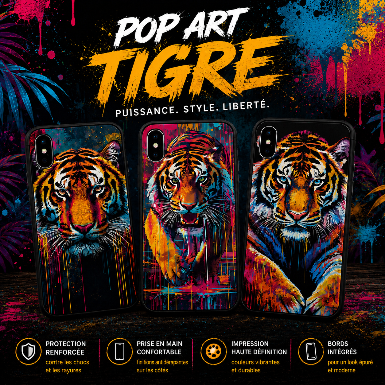 Coques Tigre Pop Art