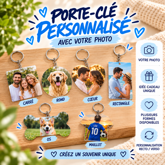 Porte-clé personnalisé avec vos photos