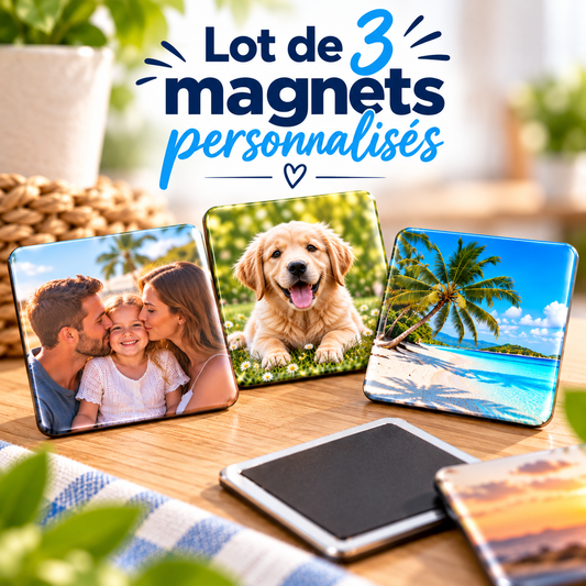 Lot de 3 magnets personnalisés
