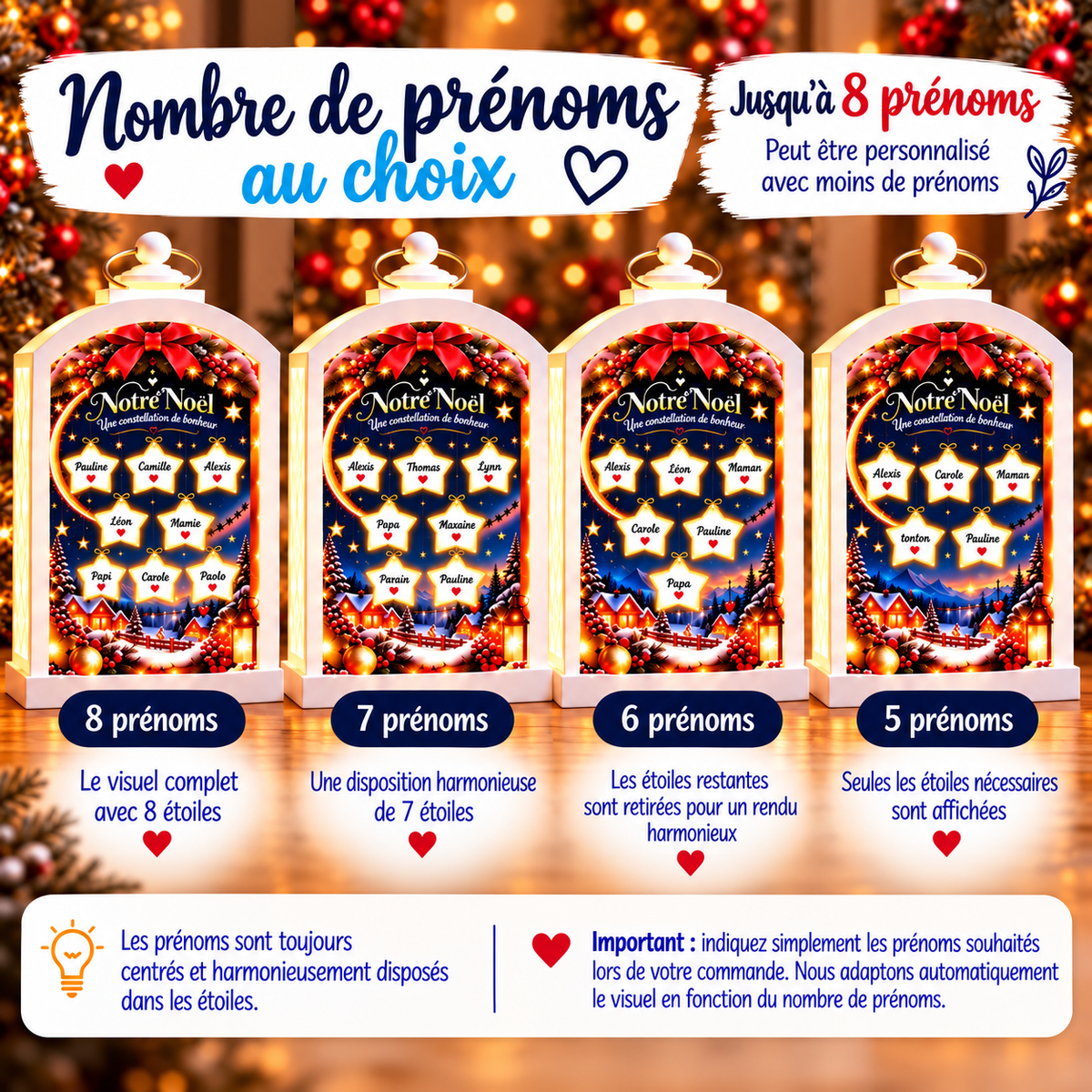 Lanterne de Noël personnalisée – 3 modèles