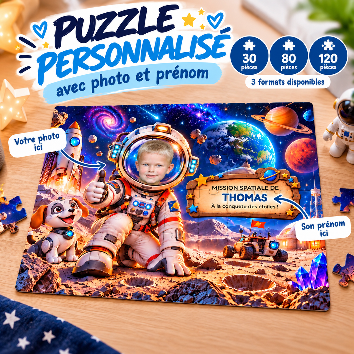 Puzzle Astronaute Personnalisé