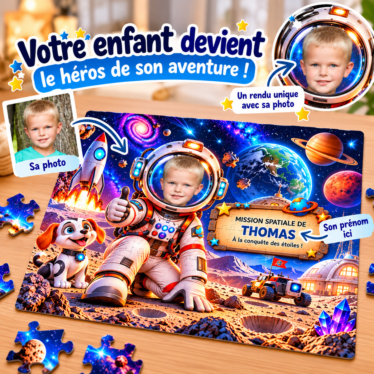 Puzzle Astronaute Personnalisé