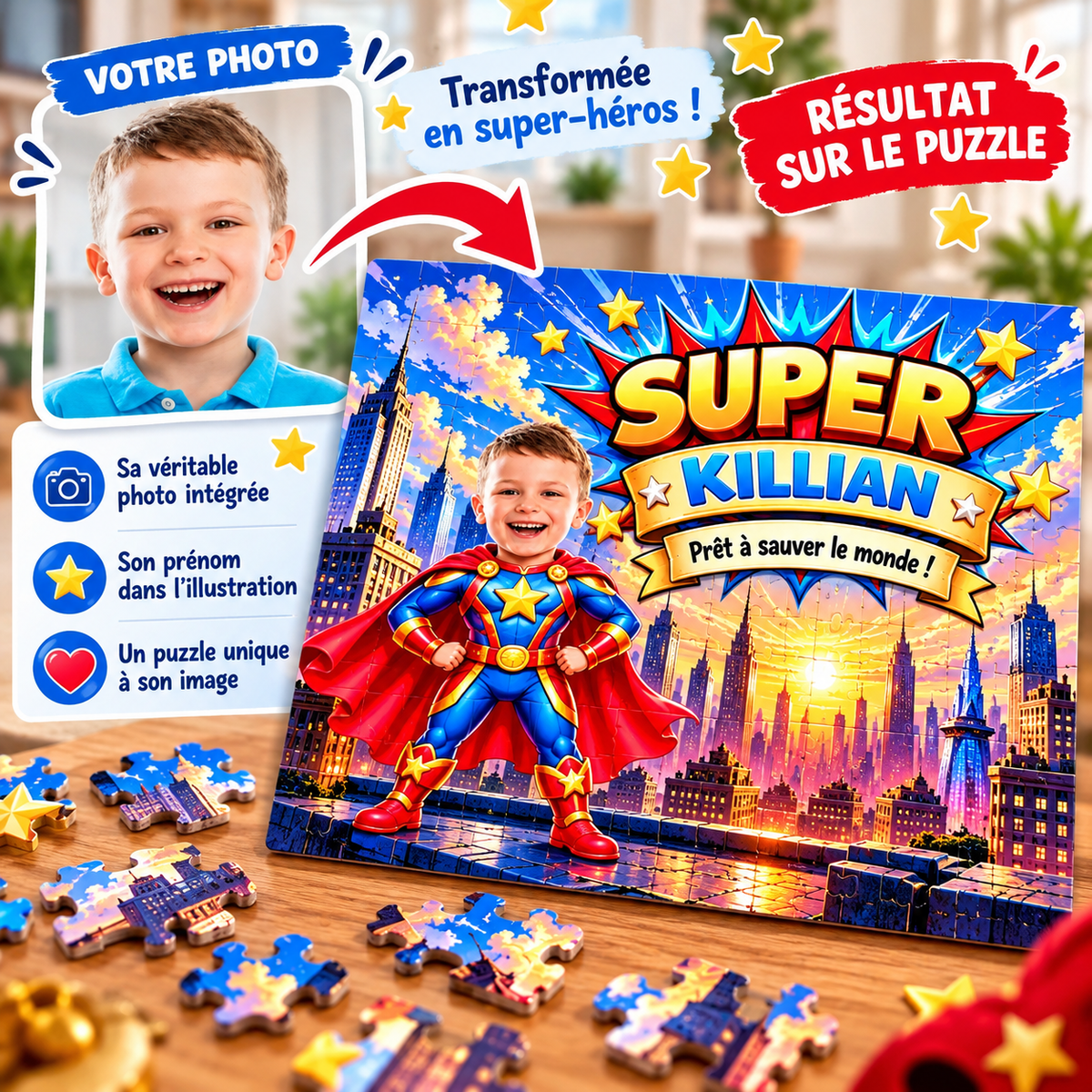 Puzzle Super-Héros Personnalisé