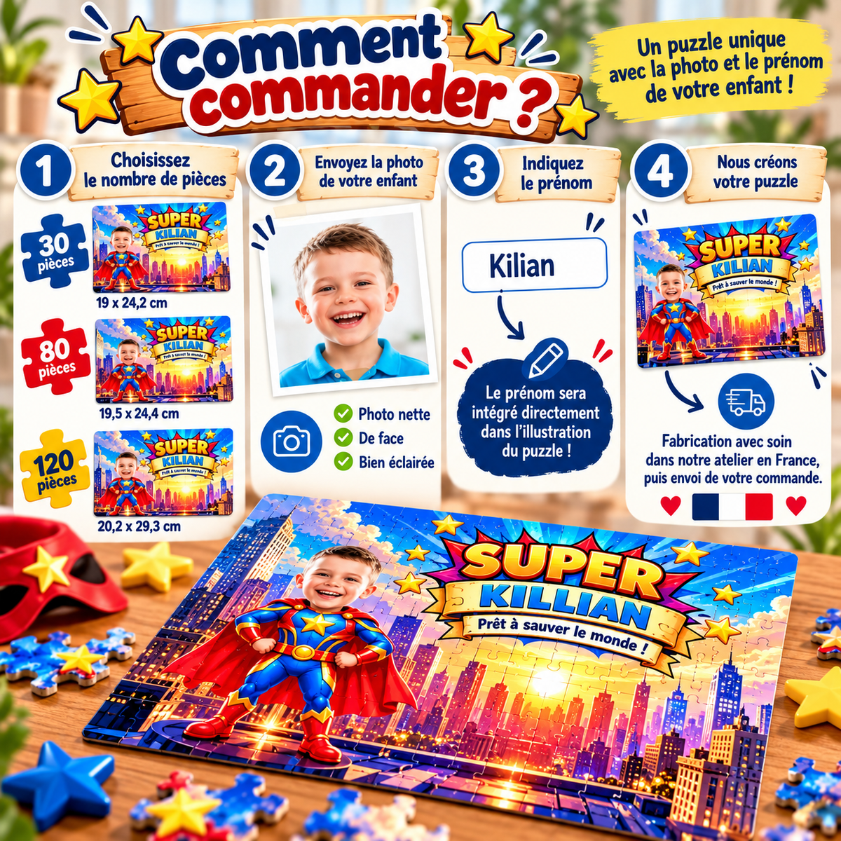Puzzle Super-Héros Personnalisé