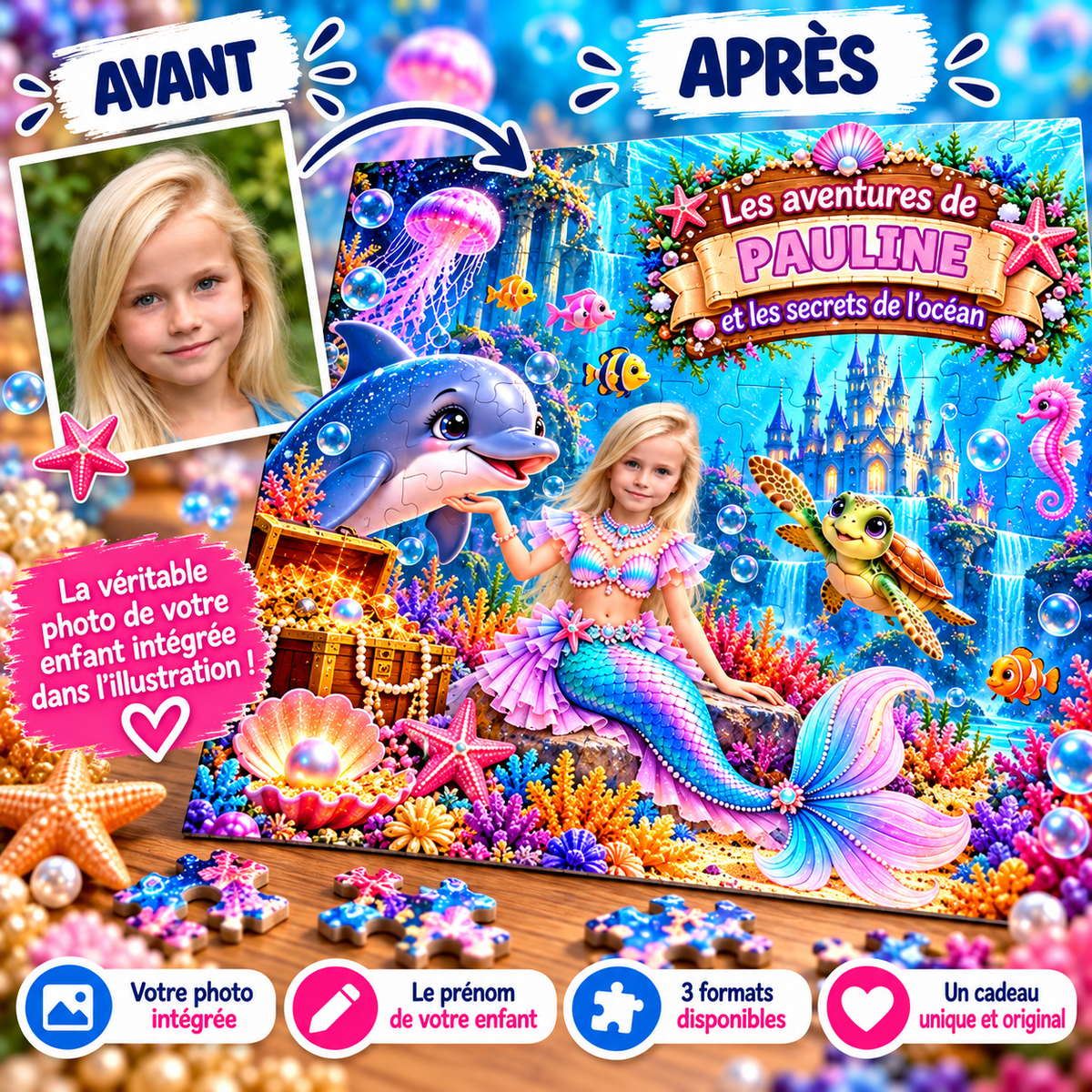 Puzzle Sirène Personnalisé