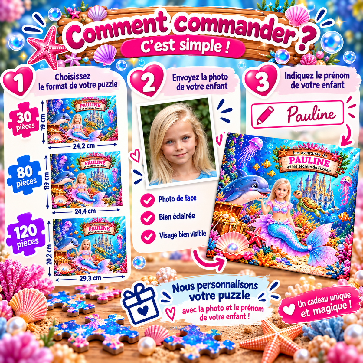 Puzzle Sirène Personnalisé