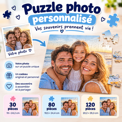 Puzzle Photo Personnalisé – Votre Photo sur Puzzle | 30, 80 ou 120 Pièces