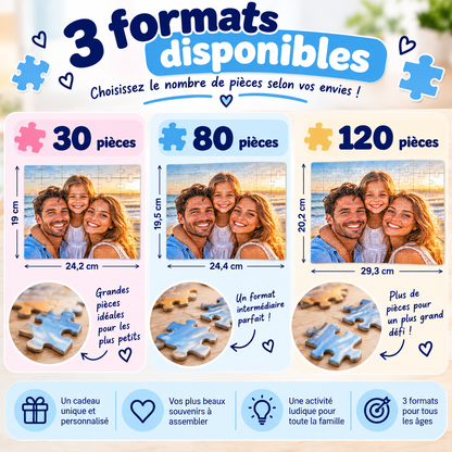 Puzzle Photo Personnalisé – Votre Photo sur Puzzle | 30, 80 ou 120 Pièces