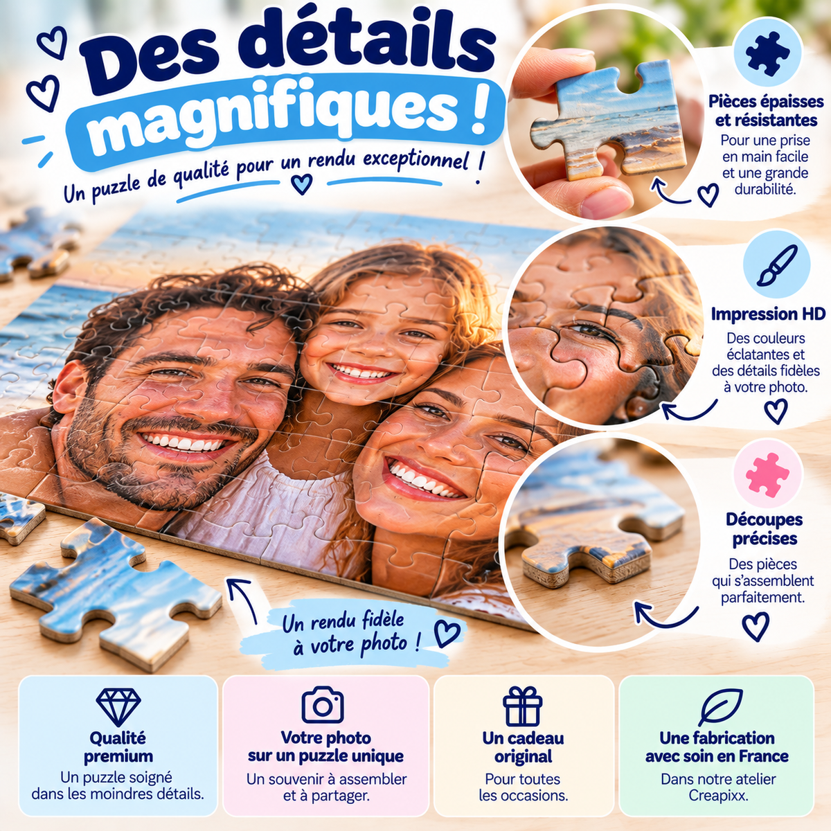 Puzzle Photo Personnalisé – Votre Photo sur Puzzle | 30, 80 ou 120 Pièces