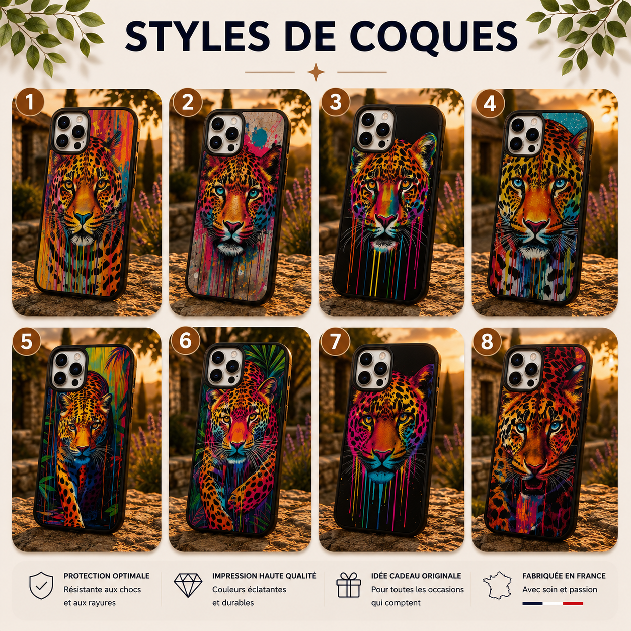 Coques Léopard Pop Art