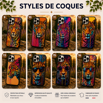 Coques Léopard Pop Art