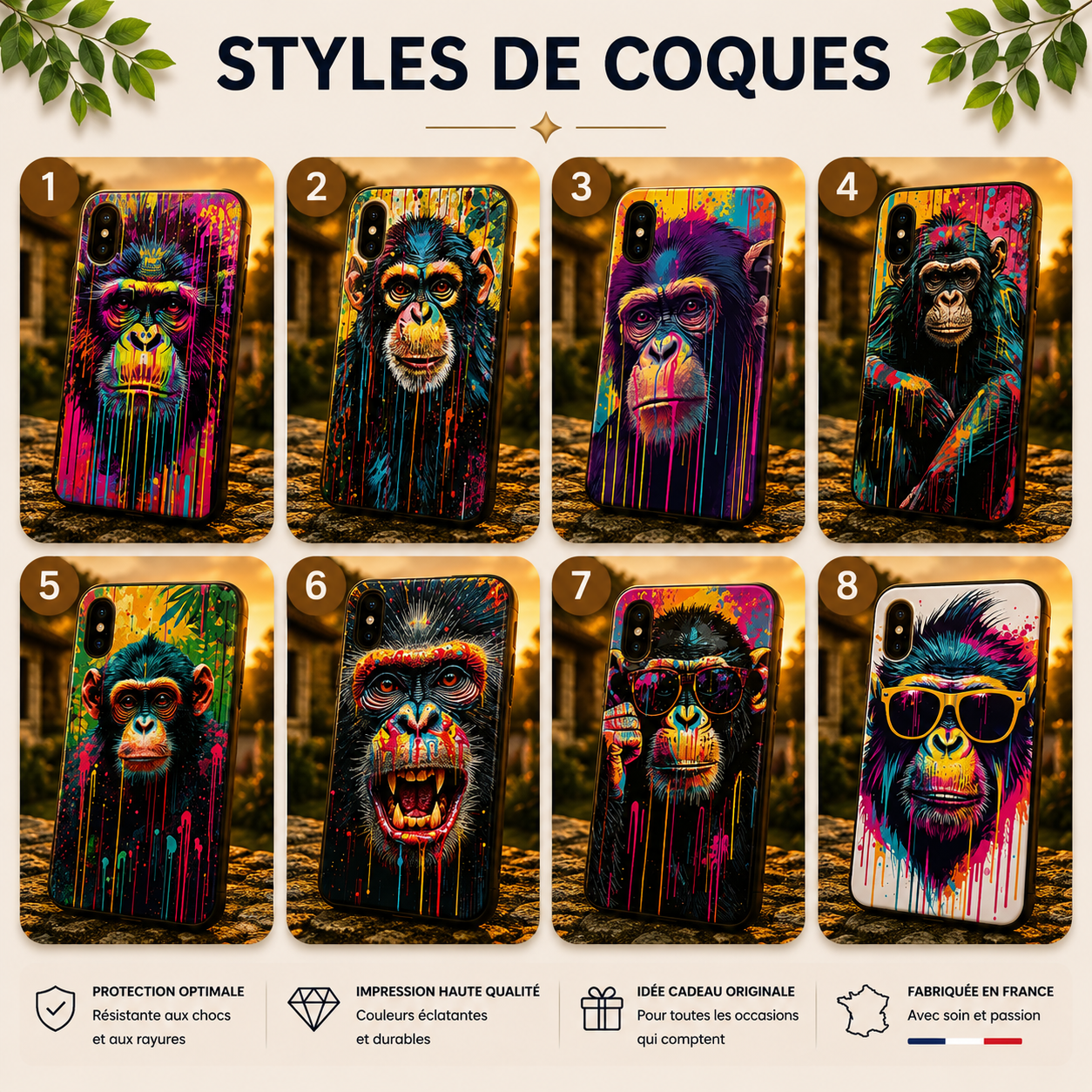 Coques Singe Pop Art