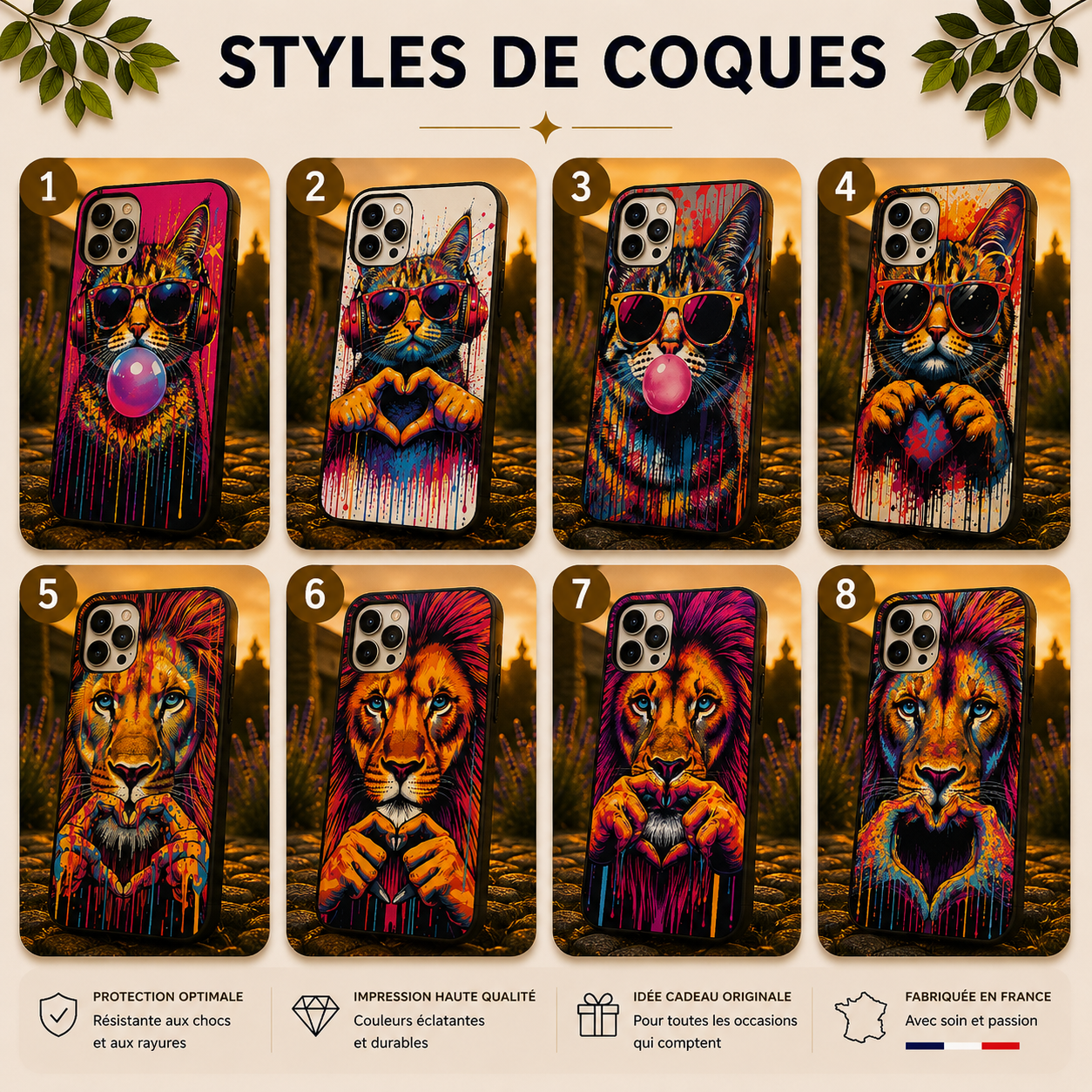 Coques personnalisées prénom / date – Design exclusif