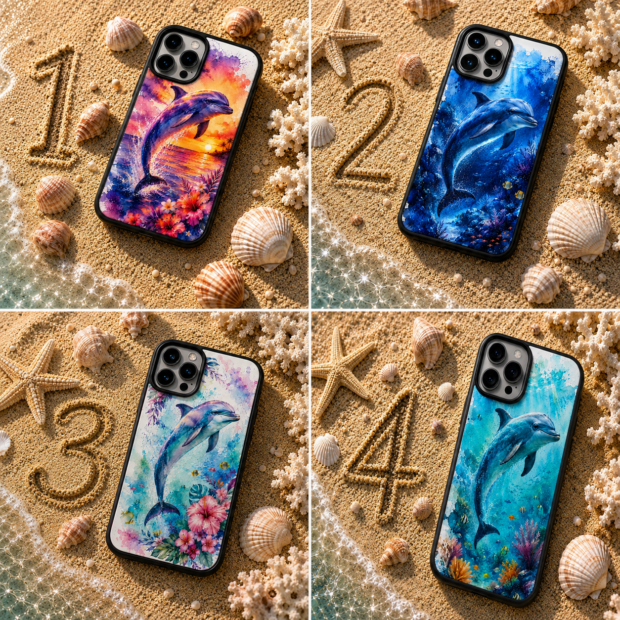 Coques de téléphone Dauphin Aquarelle