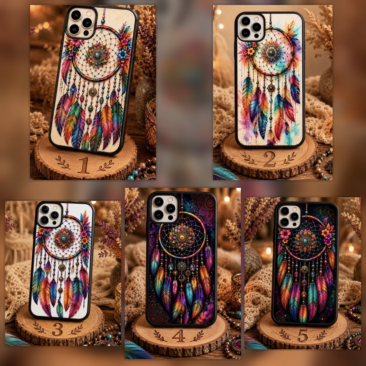 Coques de téléphone Attrape-rêves colorées