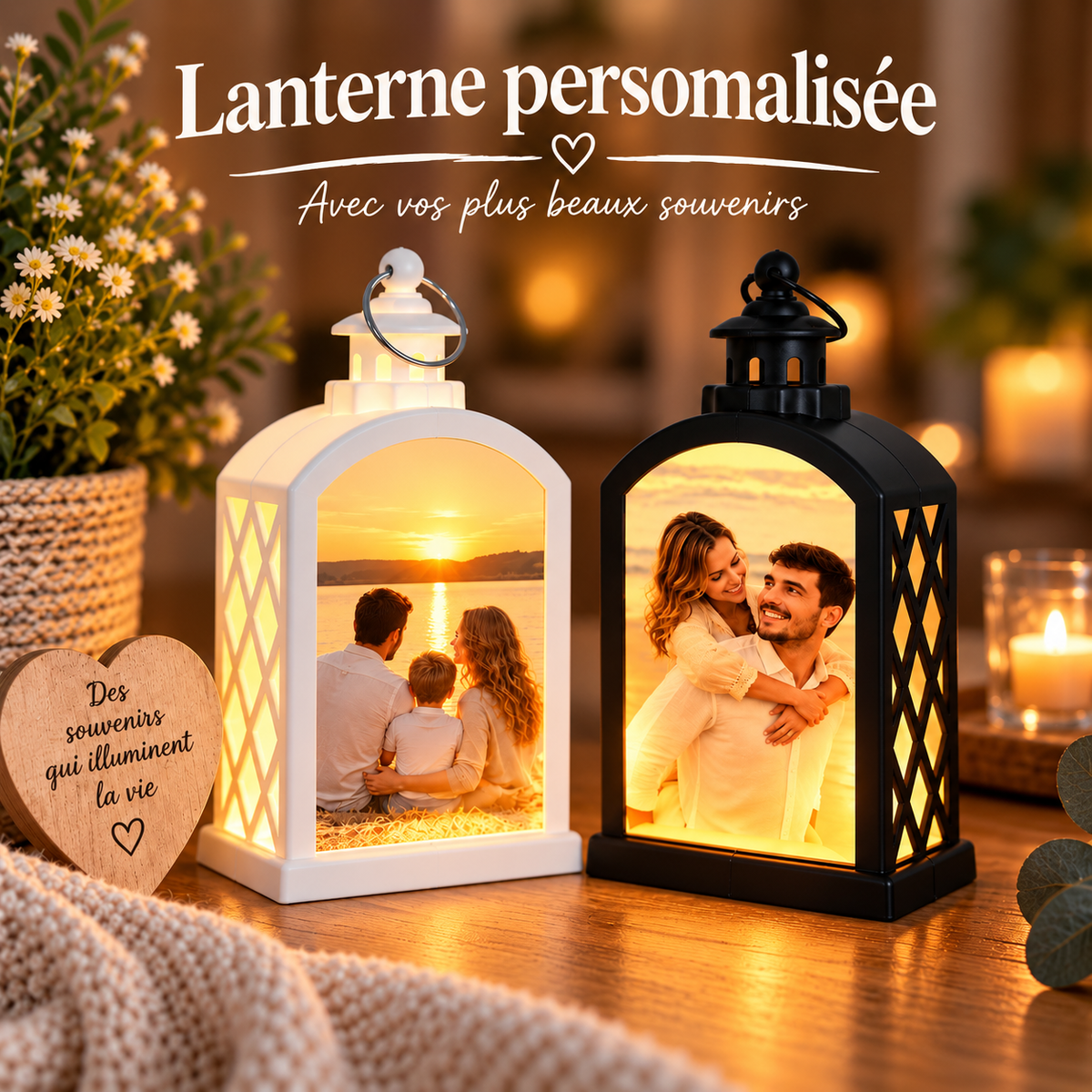 Lanterne personnalisée avec photos