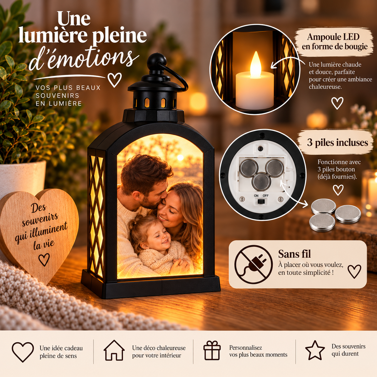 Lanterne personnalisée avec photos