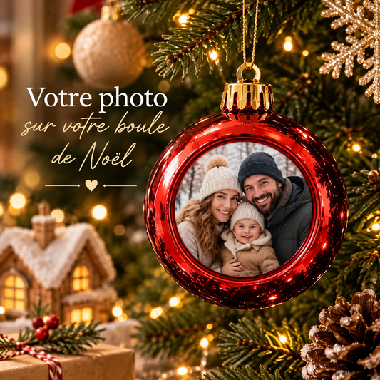 Boule de Noël personnalisée avec votre photo