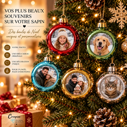 Boule de Noël personnalisée avec votre photo